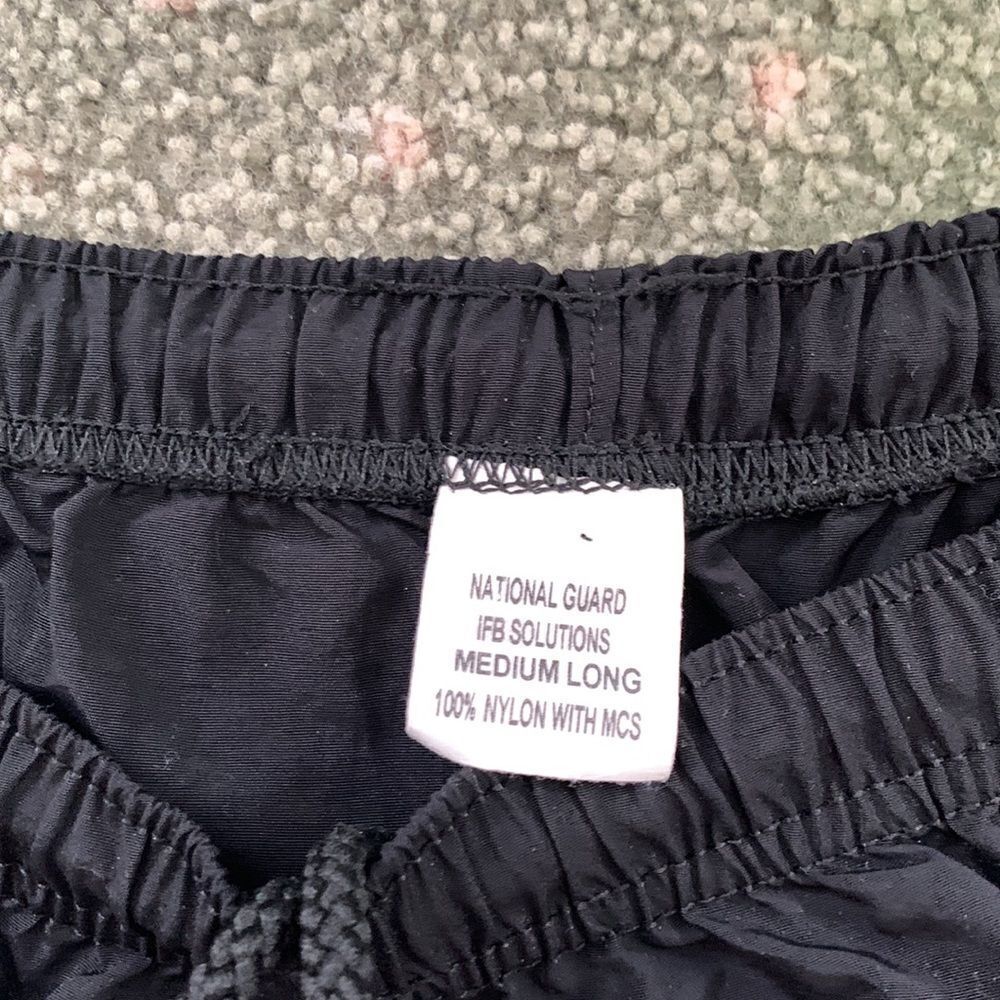 Army National Guard IFB Solutions Black Nylon Track Pants Mens‎ Medium Long - Picture 3 of 4